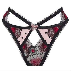 For Love & Lemons Zinnia Embroidered High-waist Thong